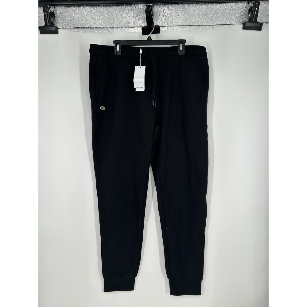 Lacoste Tapered Fit Fleece Pants Joggers Sweatpants Black Drawstring Mens 3XL